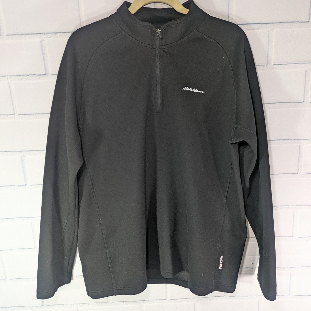 Eddie Bauer Motion FreeDry Black Quarter Zip Pullover